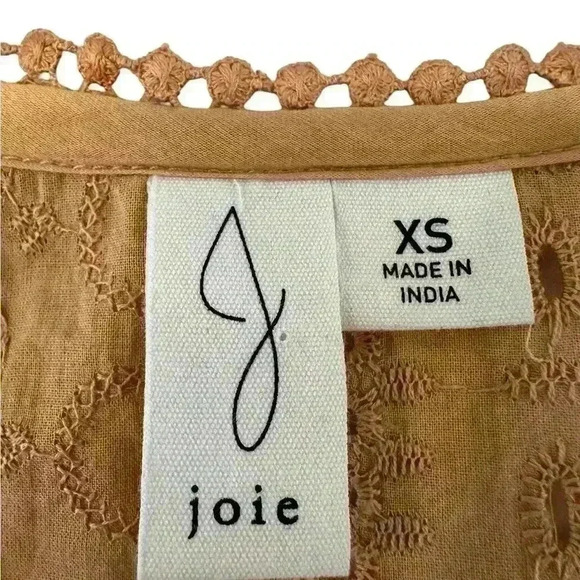 JOIE Darling Embroidered Eyelet Crochet BOHO Tank Top XS - Picture 4 of 5